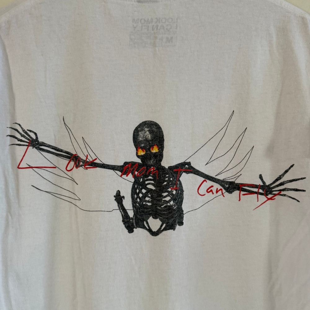 Cactus Jack‎ Travis Scott Look Mom I Can Fly T Shirt Size Medium White Skelton